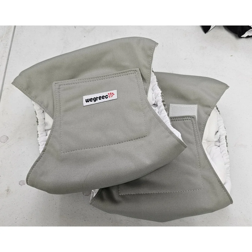 2 pack - Wegreeco dog diaper covers, size M, gray